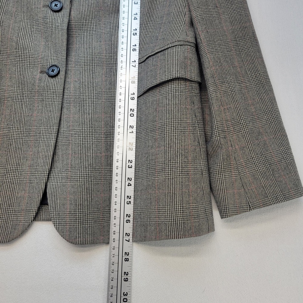 Brooks Brothers 346 Blazer+Skirt 2-pc Set Women 8 Gray Plaid Wool A-Line Pleated - Picture 13 of 16